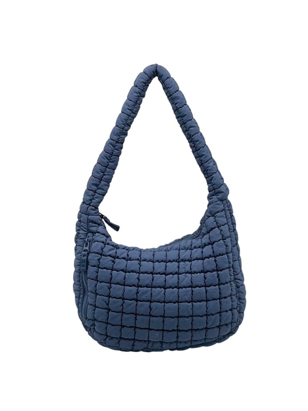 Blue Quilted Carryall Shoulder Bag